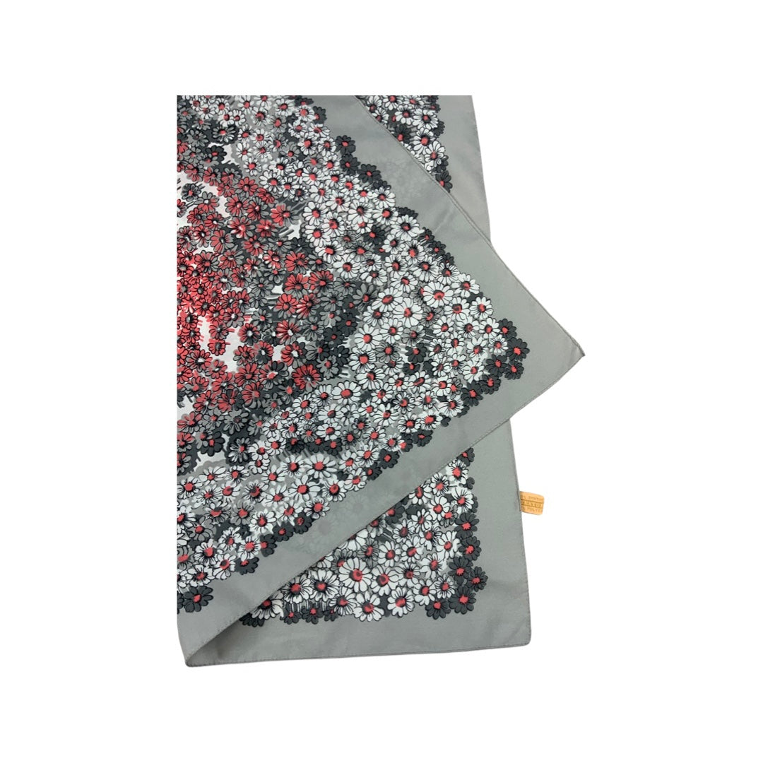 Vintage Grey, Peach, and White Floral Scarf