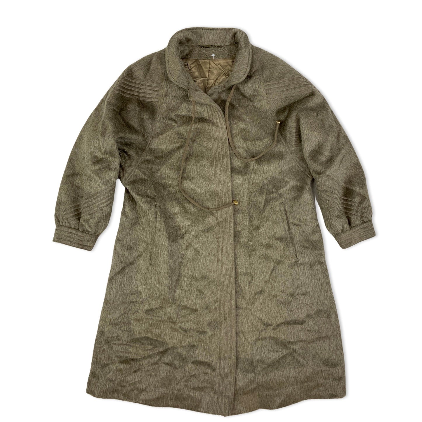 Vintage Beige Llama Wool Duster Coat 14 16