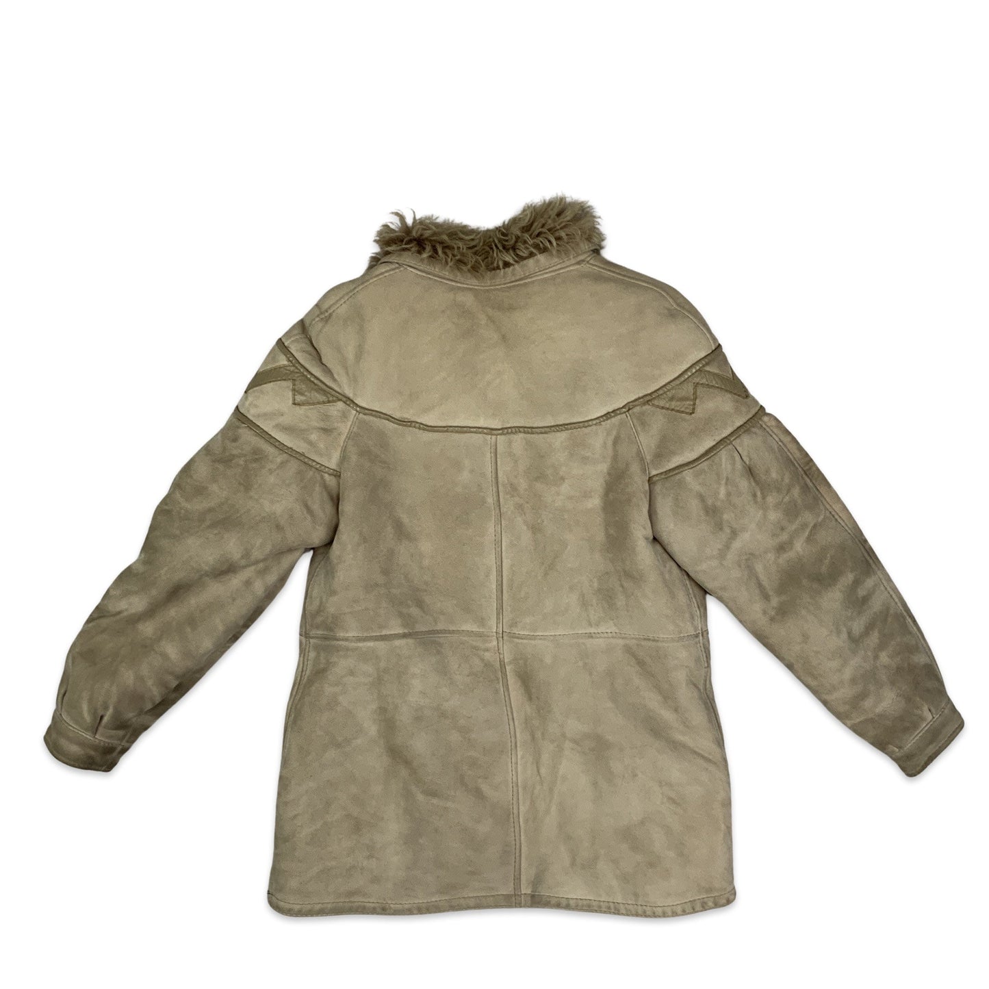 Vintage 80s Light Brown Shearling Coat 10 12