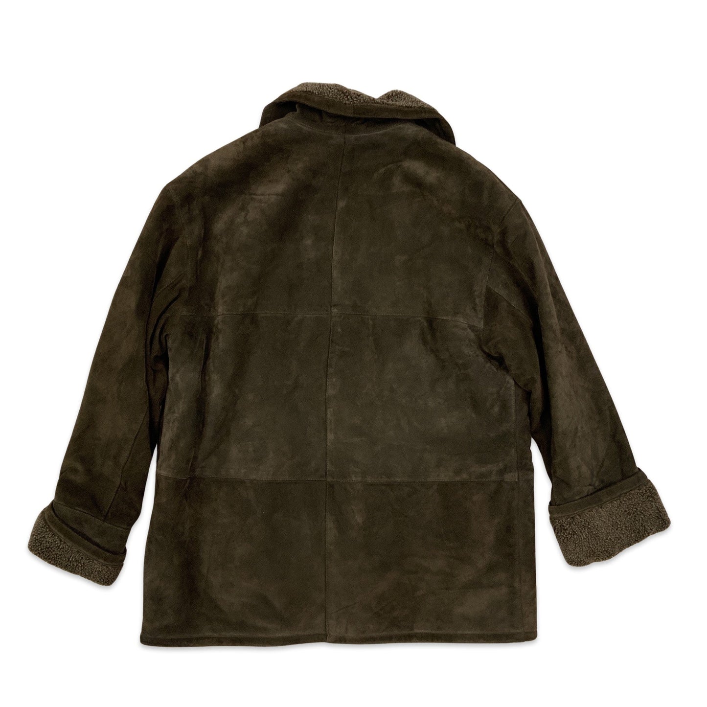 Vintage Brown Suede Shearling Coat 18 20