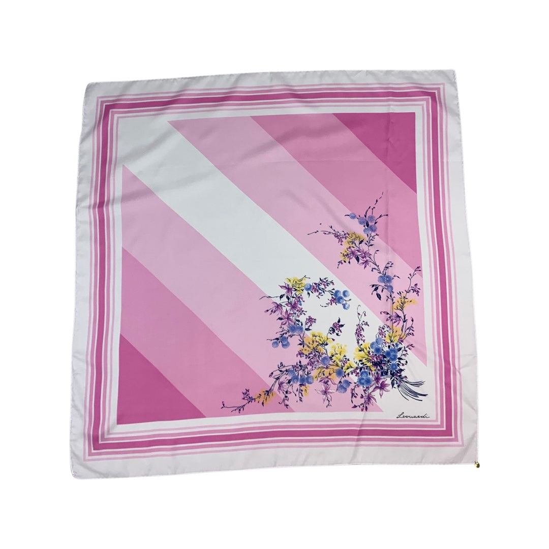 Vintage 80s Pink Floral Scarf