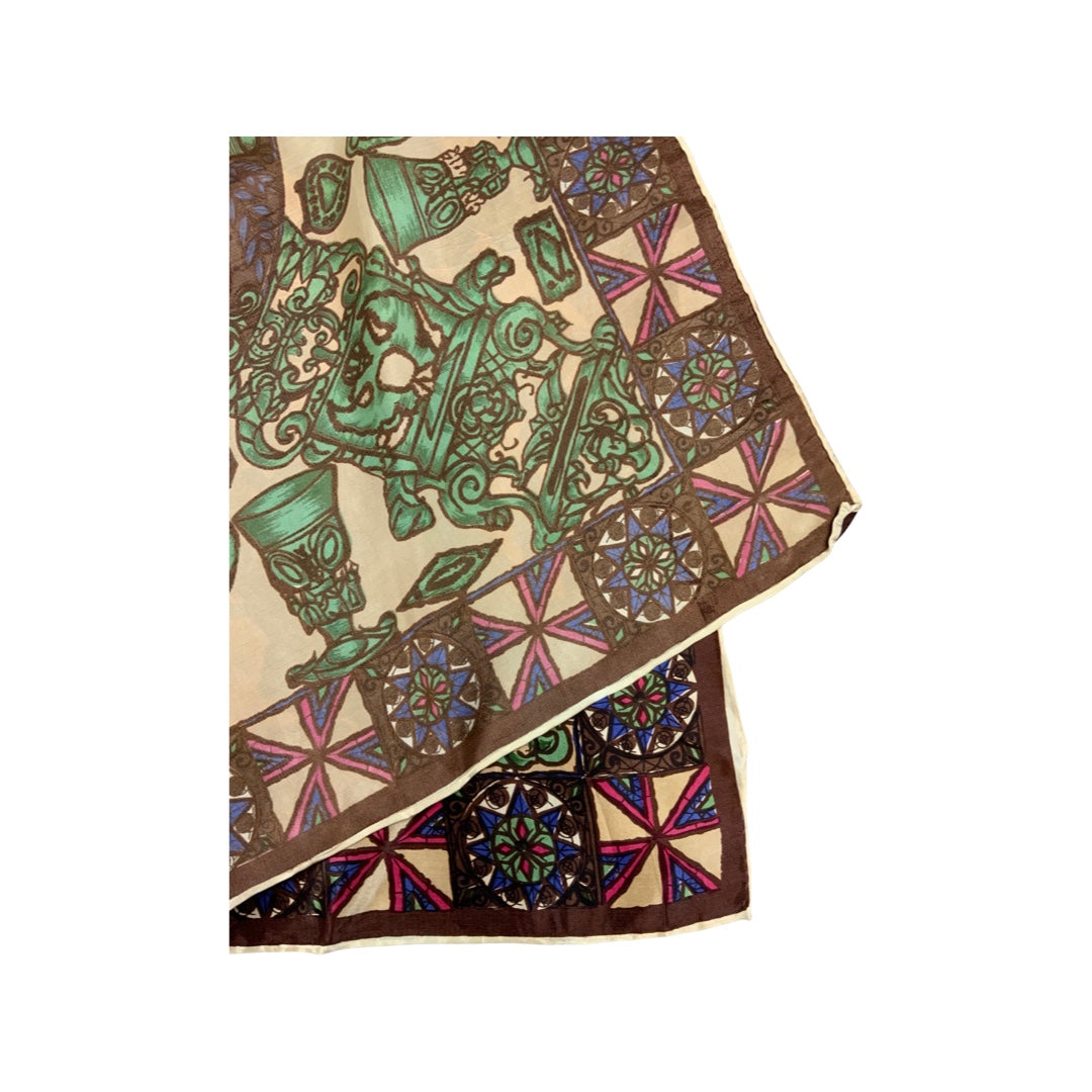 Vintage Brown and Green Scarf