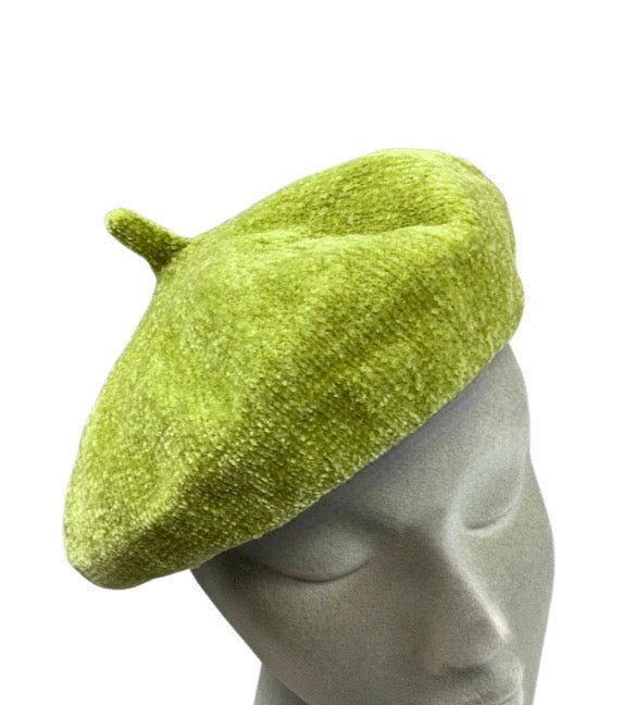 Vintage Green Chenille Beret