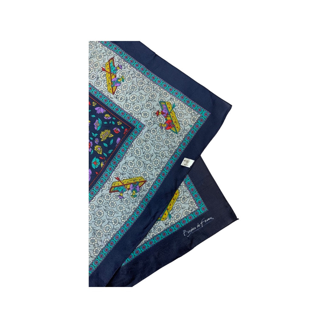 Vintage Blue Floral boats Scarf