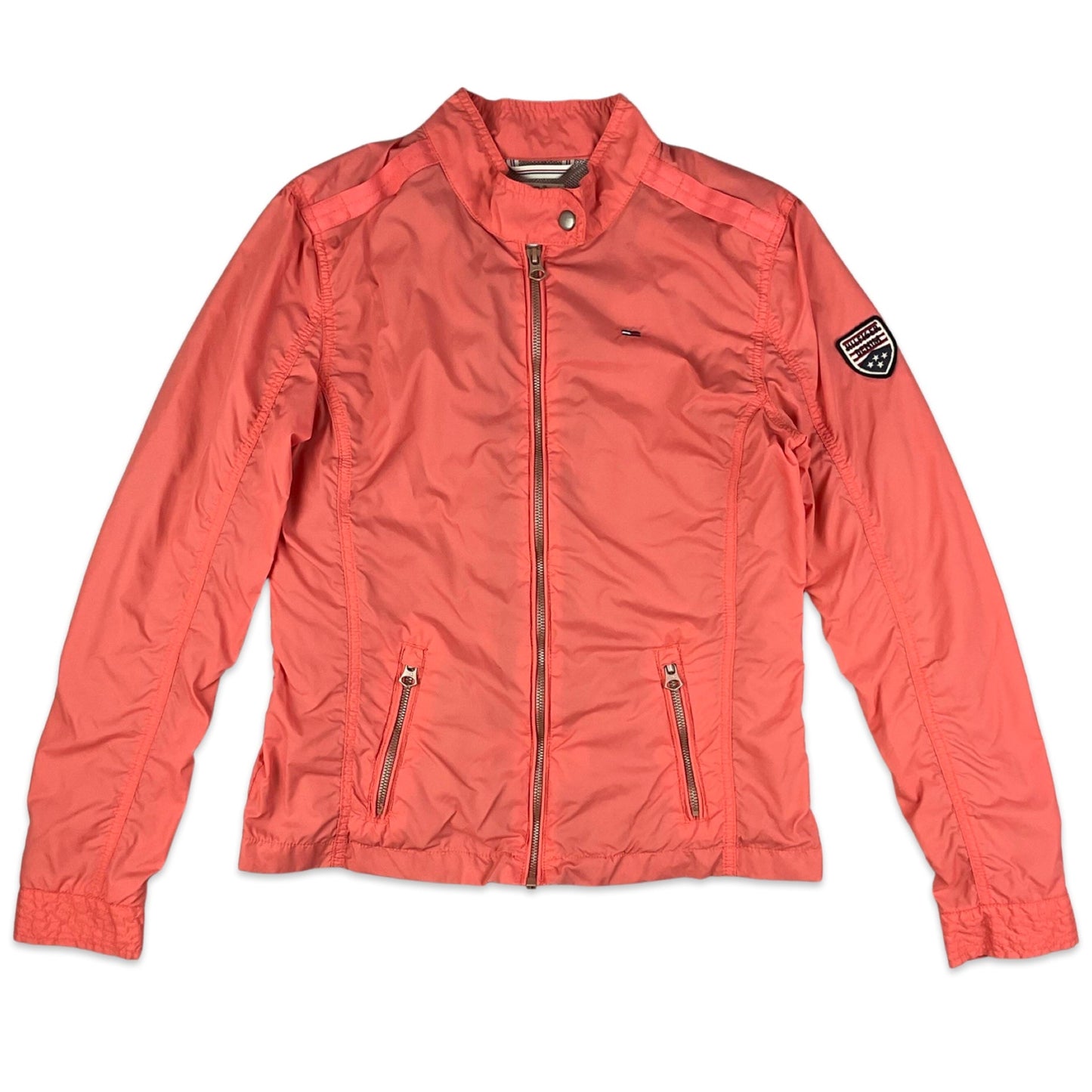 Vintage Tommy Hilfiger Peach Orange Bomber Jacket 10 12