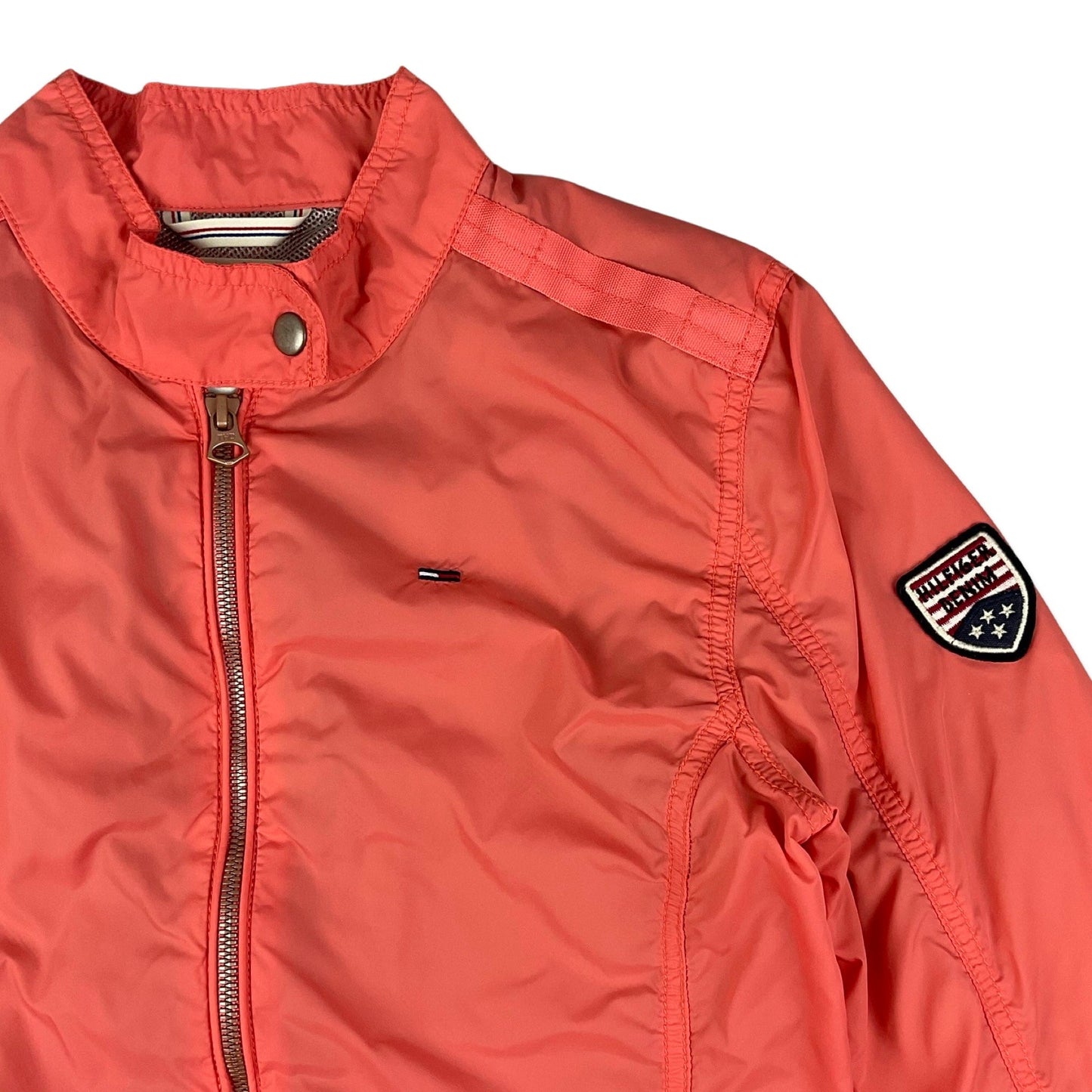 Vintage Tommy Hilfiger Peach Orange Bomber Jacket 10 12