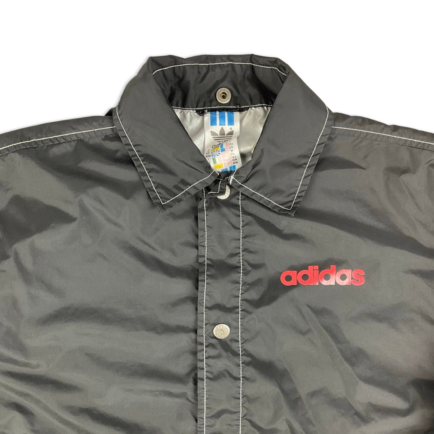 Vintage Adidas Black White & Red Windbreaker Jacket S M
