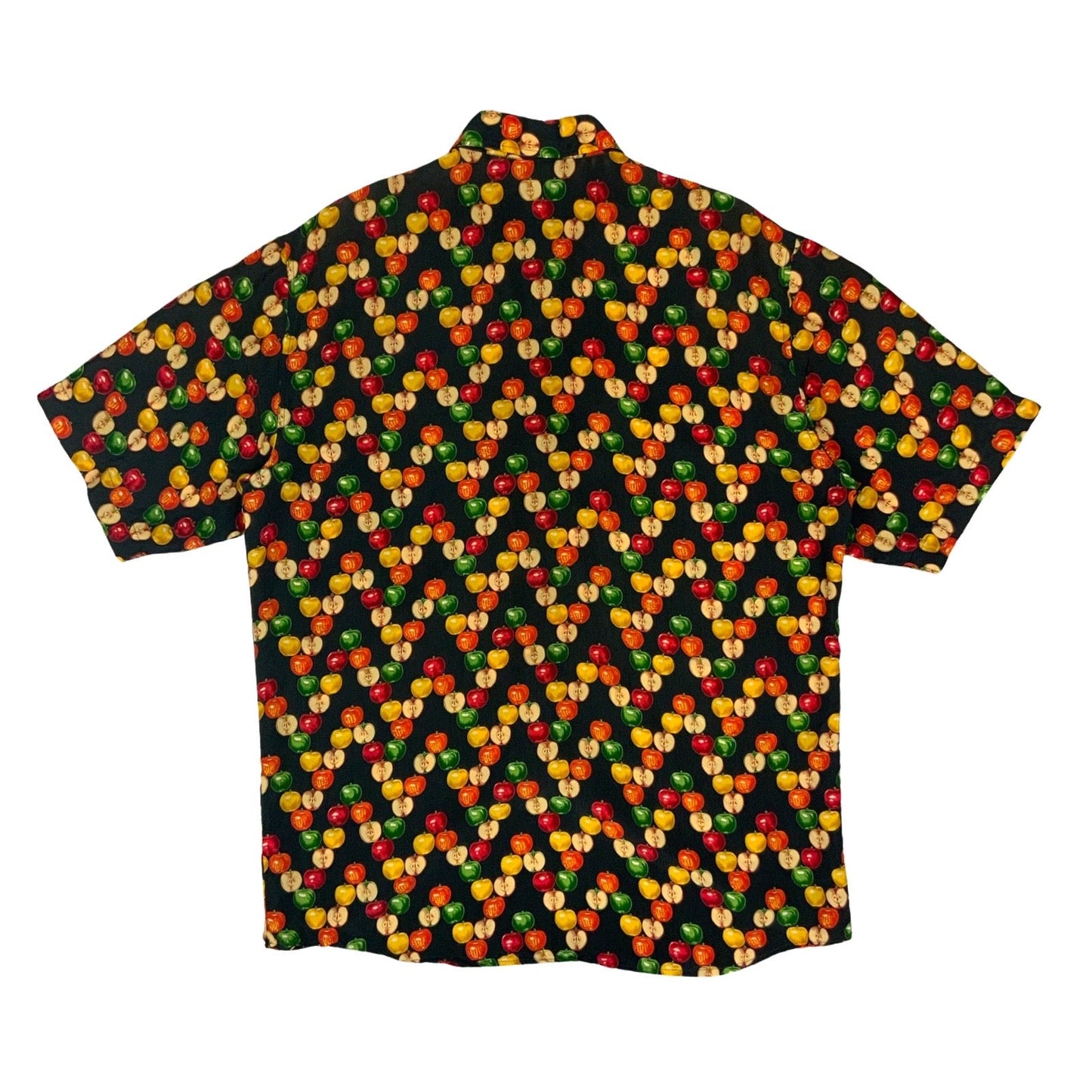 Vintage Black Fruit Print Shirt L