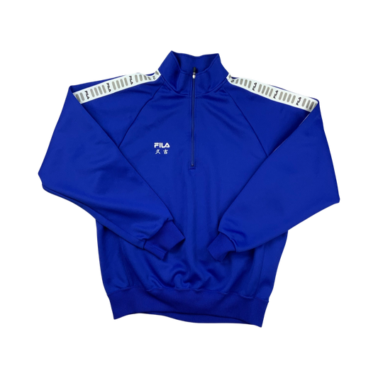 Vintage 90s Fila 1/2 Zip Track Jacket Blue L