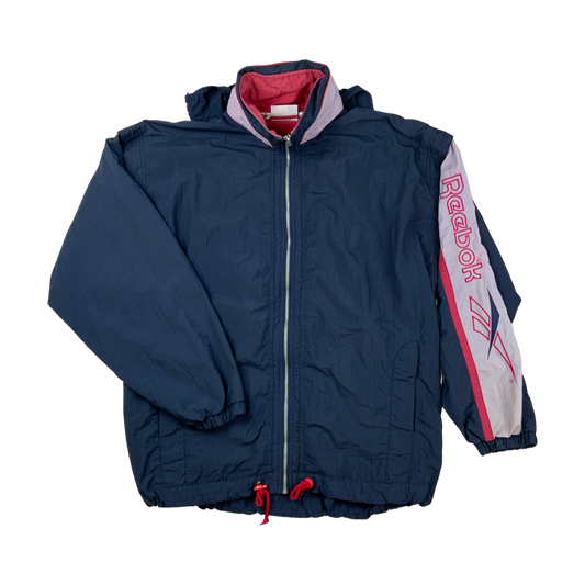 Vintage 90s Reebok Shell Jacket Navy XXL