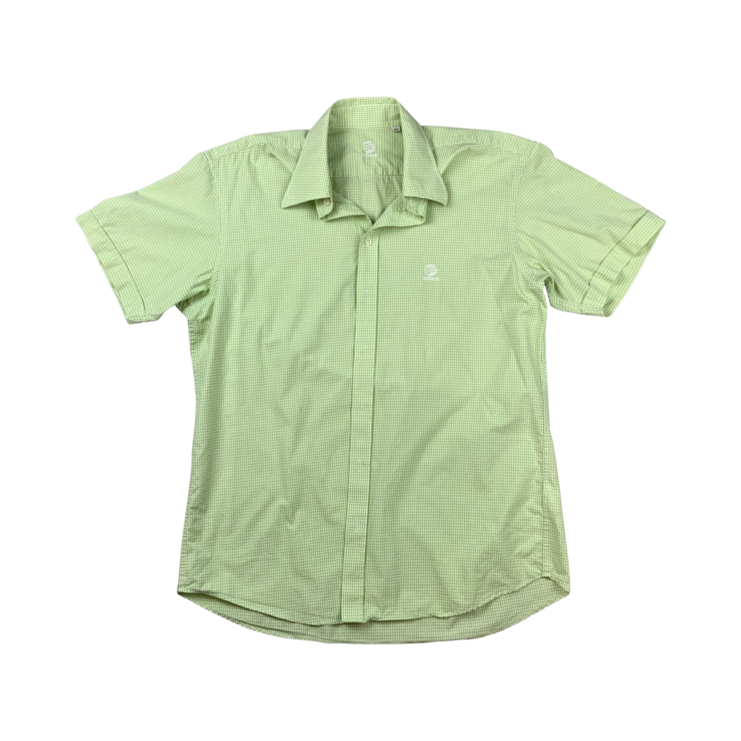 Vintage Y2K Adidas Button-Up Shirt Green White 18