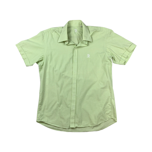 Vintage Y2K Adidas Button-Up Shirt Green White 18