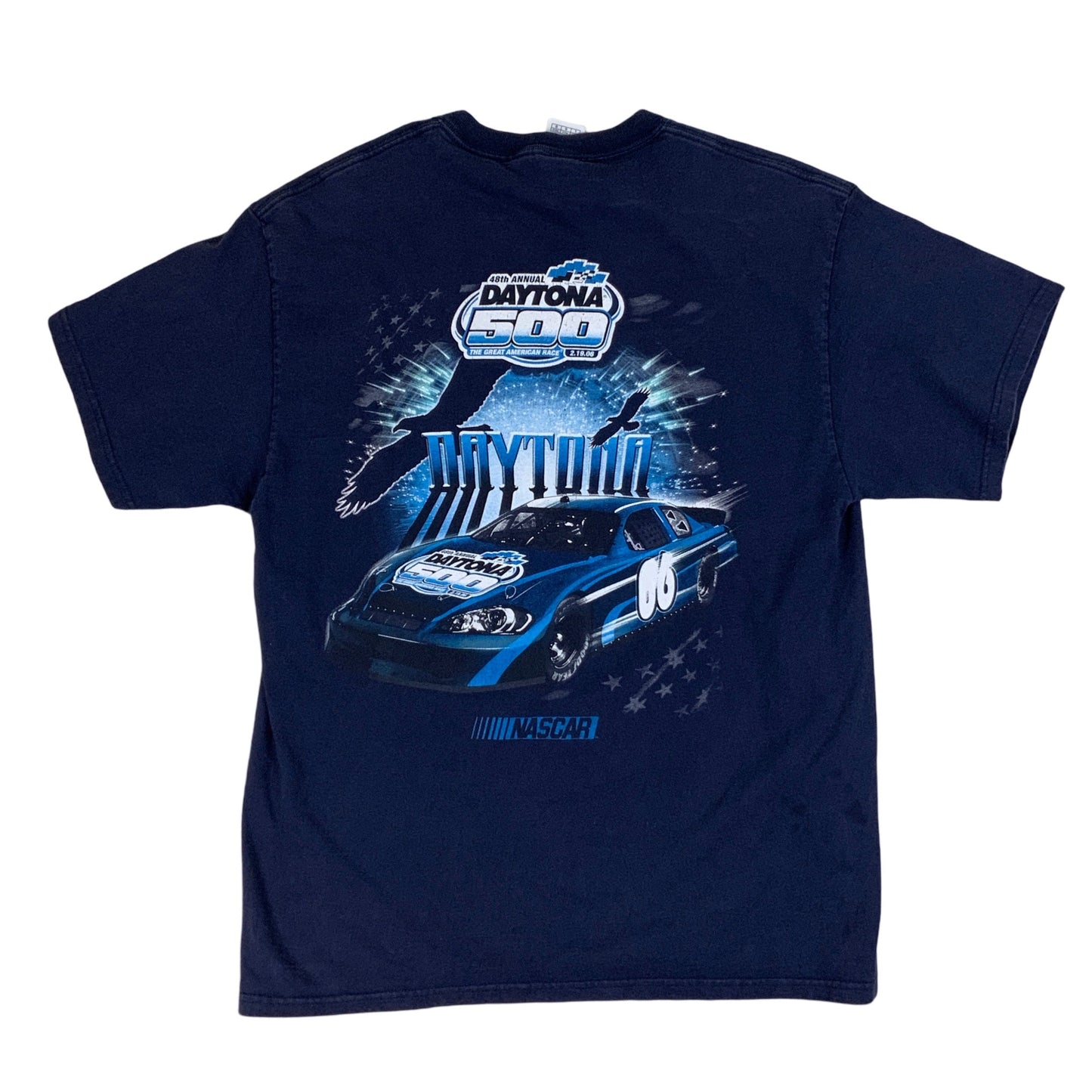 Vintage 2000s Daytona Graphic Navy Nascar T Shirt M L