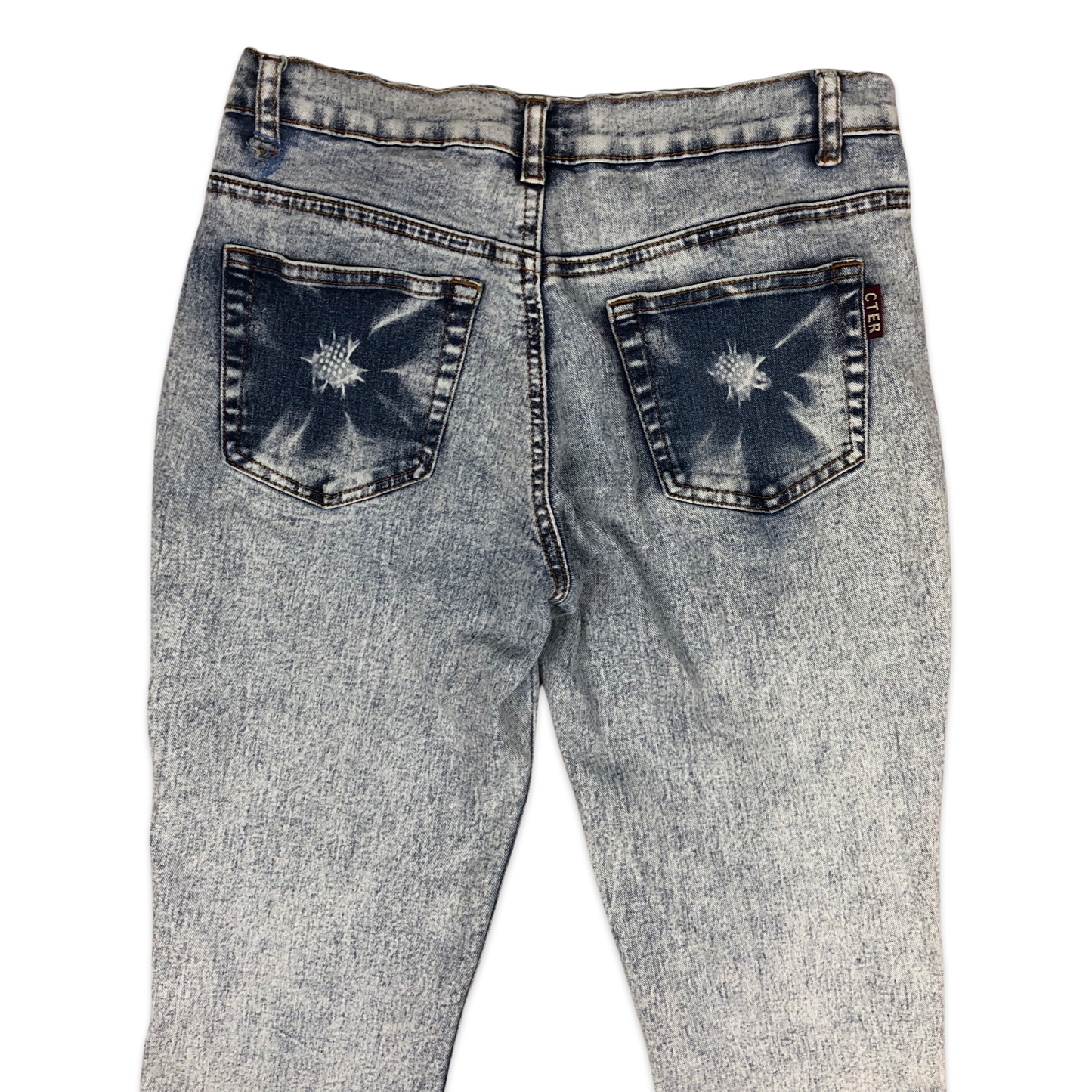 Vintage y2k Flower Print Flared Jeans 29W 33L