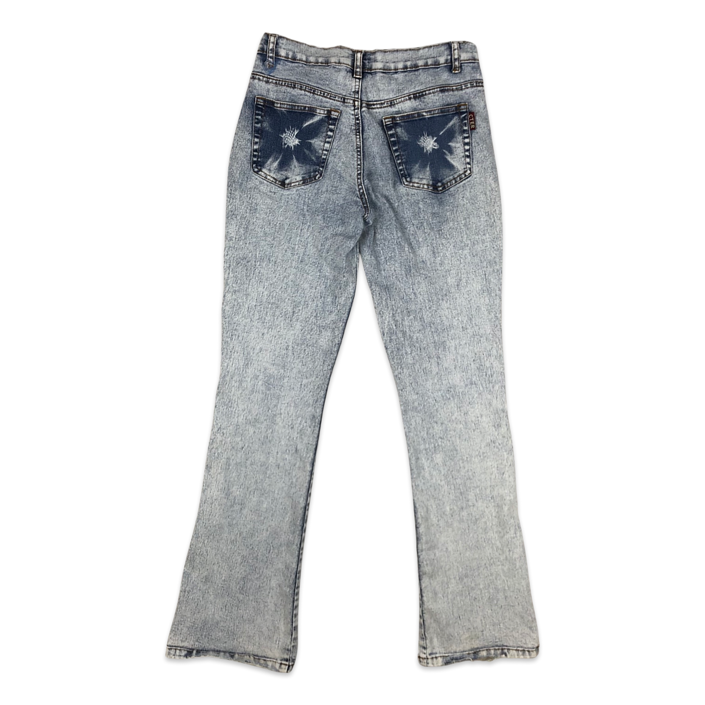 Vintage y2k Flower Print Flared Jeans 29W 33L