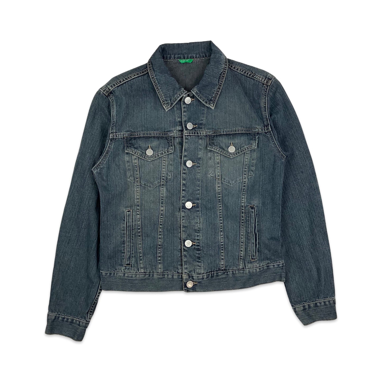 Vintage United Colours of Benetton Blue Denim Trucker Jacket XS S