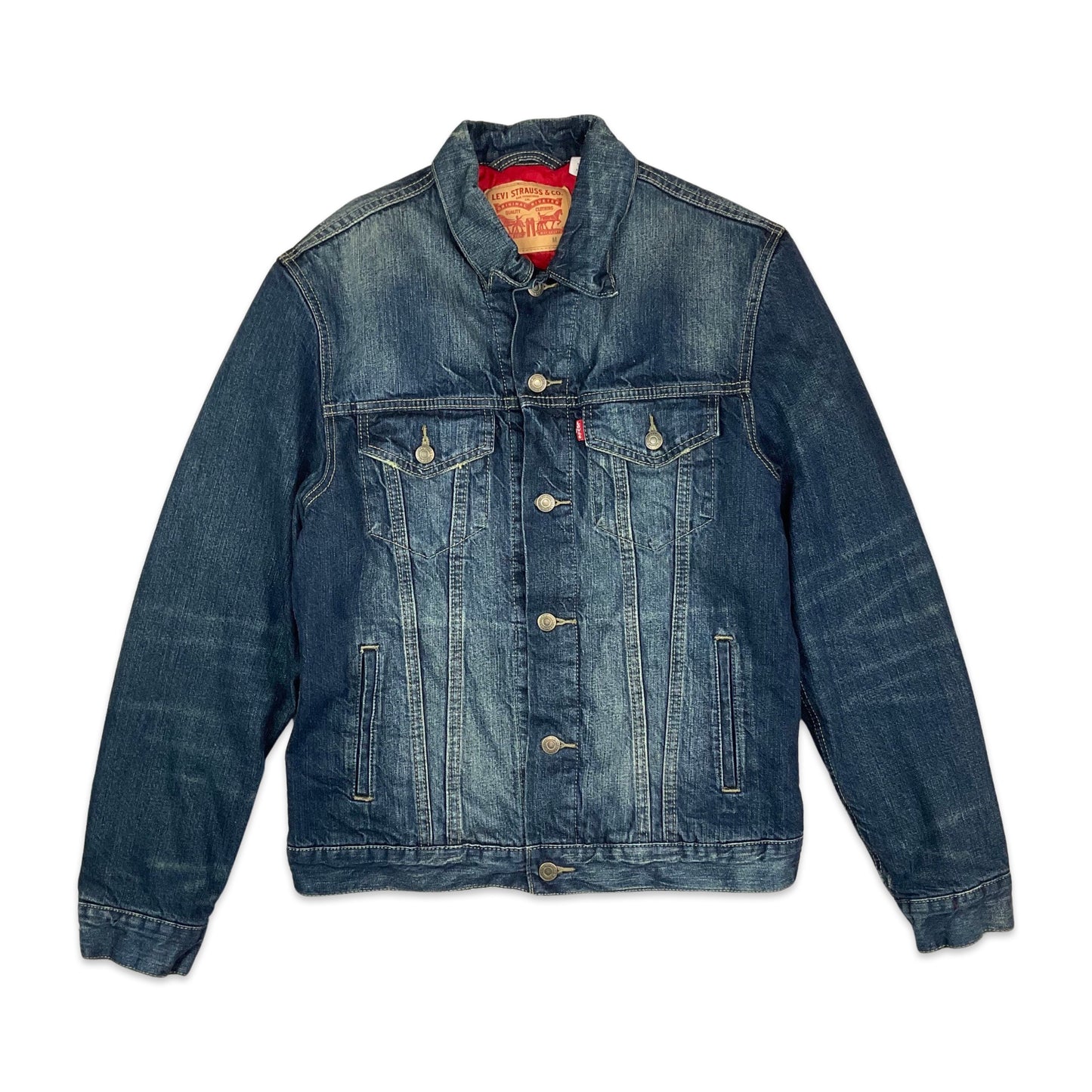 Levi's Blue Quilted Denim Trucker Jacket XS S