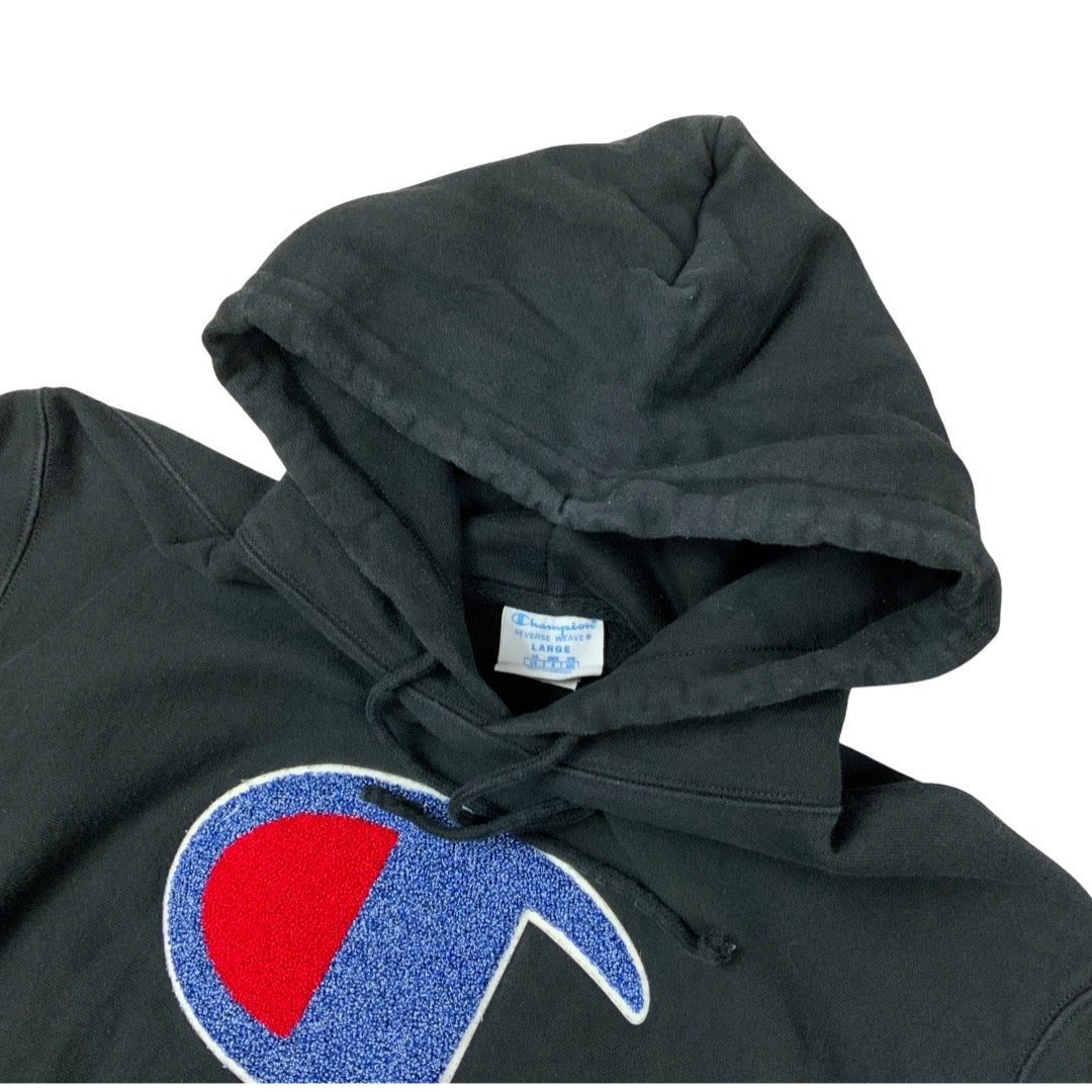 Vintage Y2K Champion Hoodie Black XL