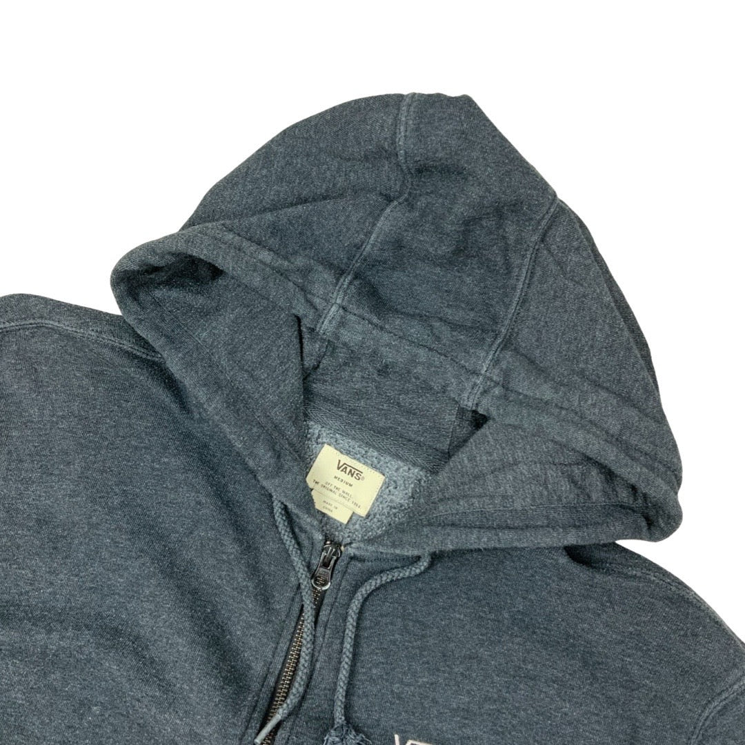 Vintage Y2K Vans Zip-Up Hoodie Charcoal L