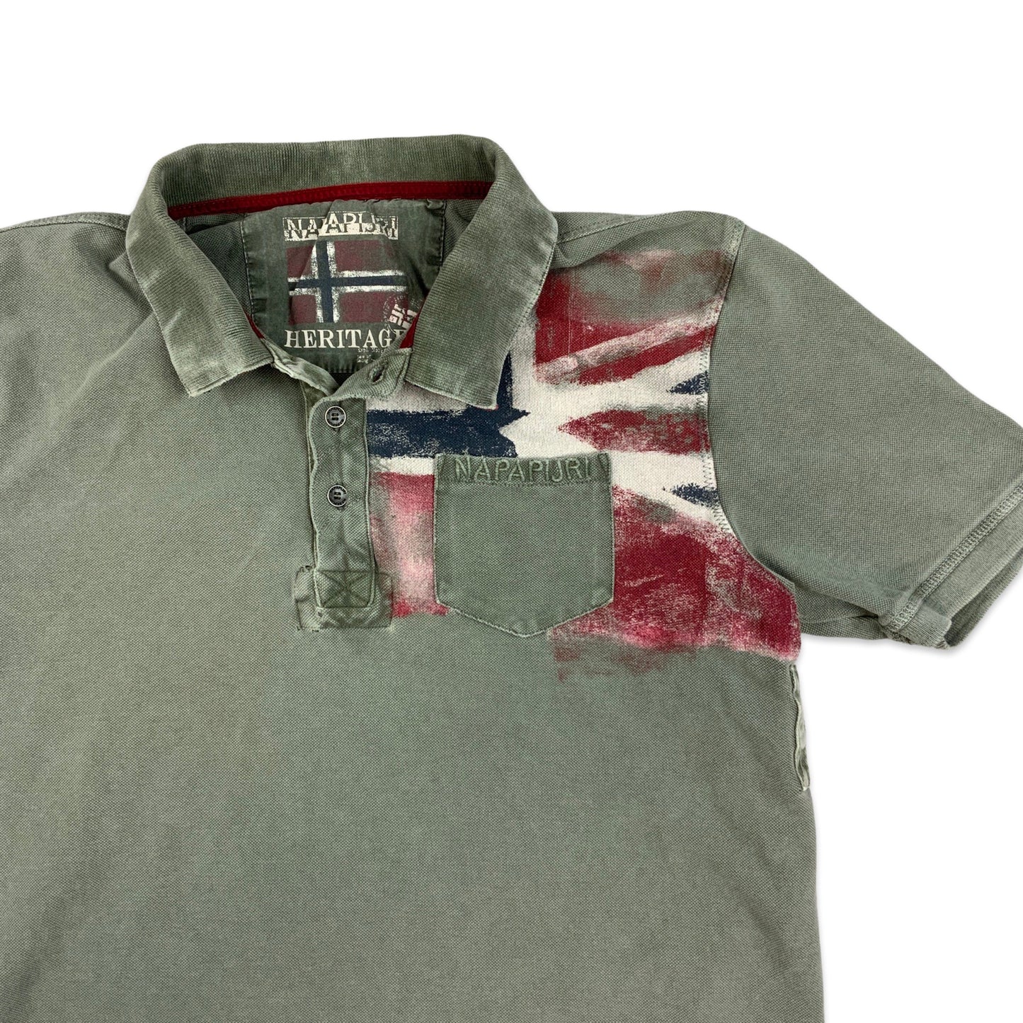 Vintage Napapijri Khaki Polo Shirt XS S