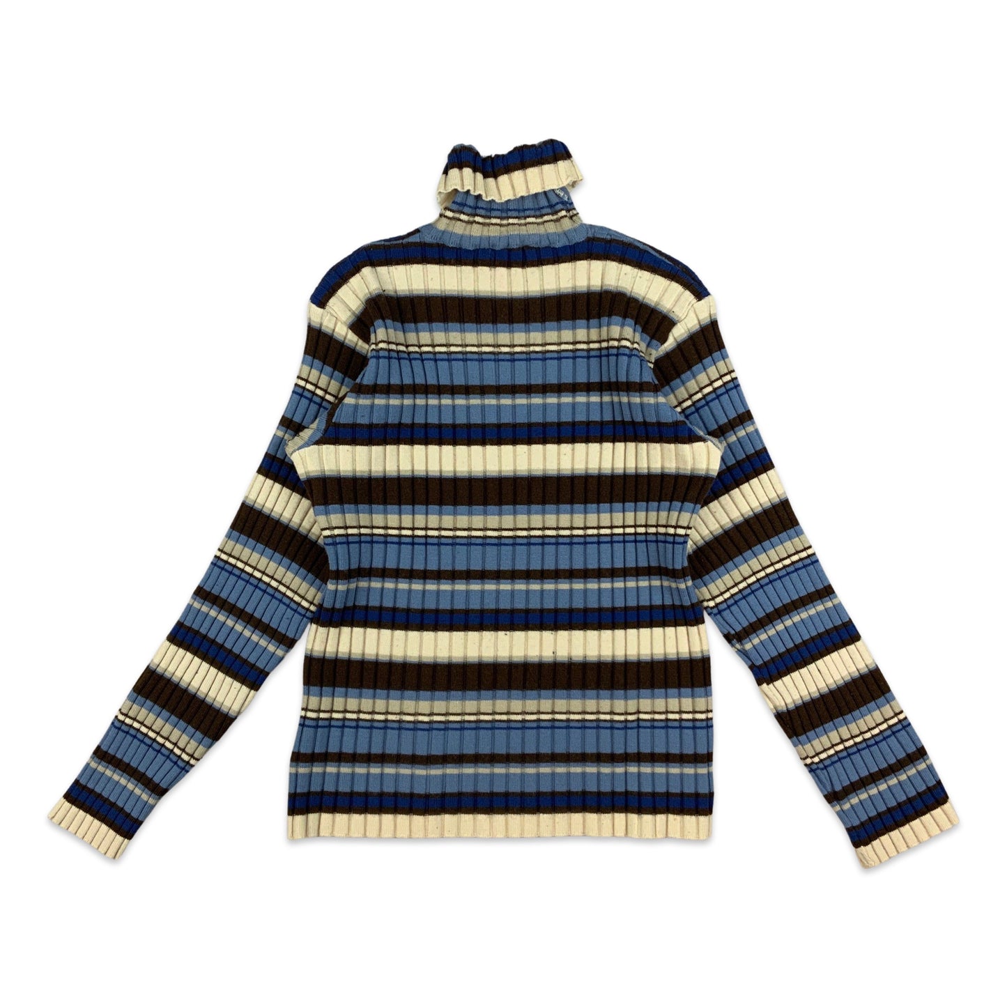 Quiksilver Striped Ribbed Roll Neck Knit Jumper 8 10 12 14 16