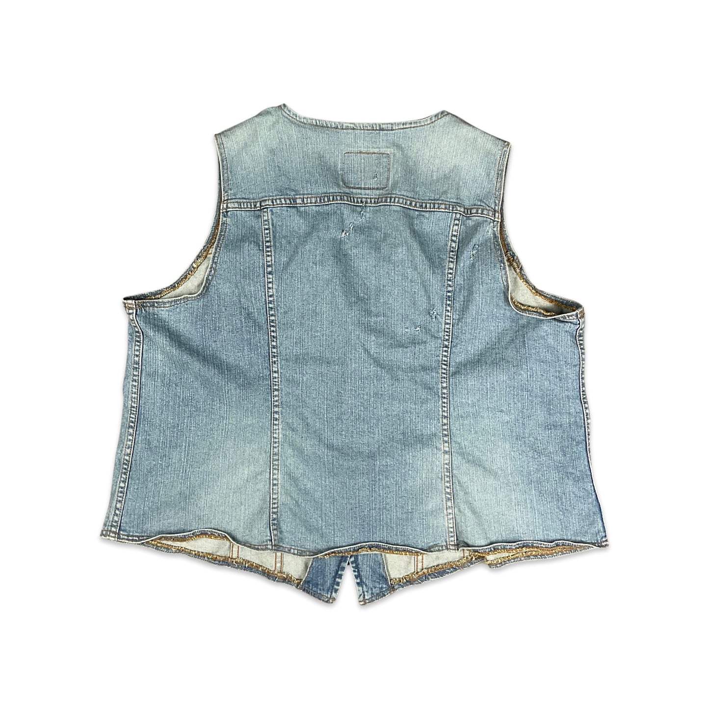 Vintage Levi's Distressed Stonewash Denim Waistcoat 18 20