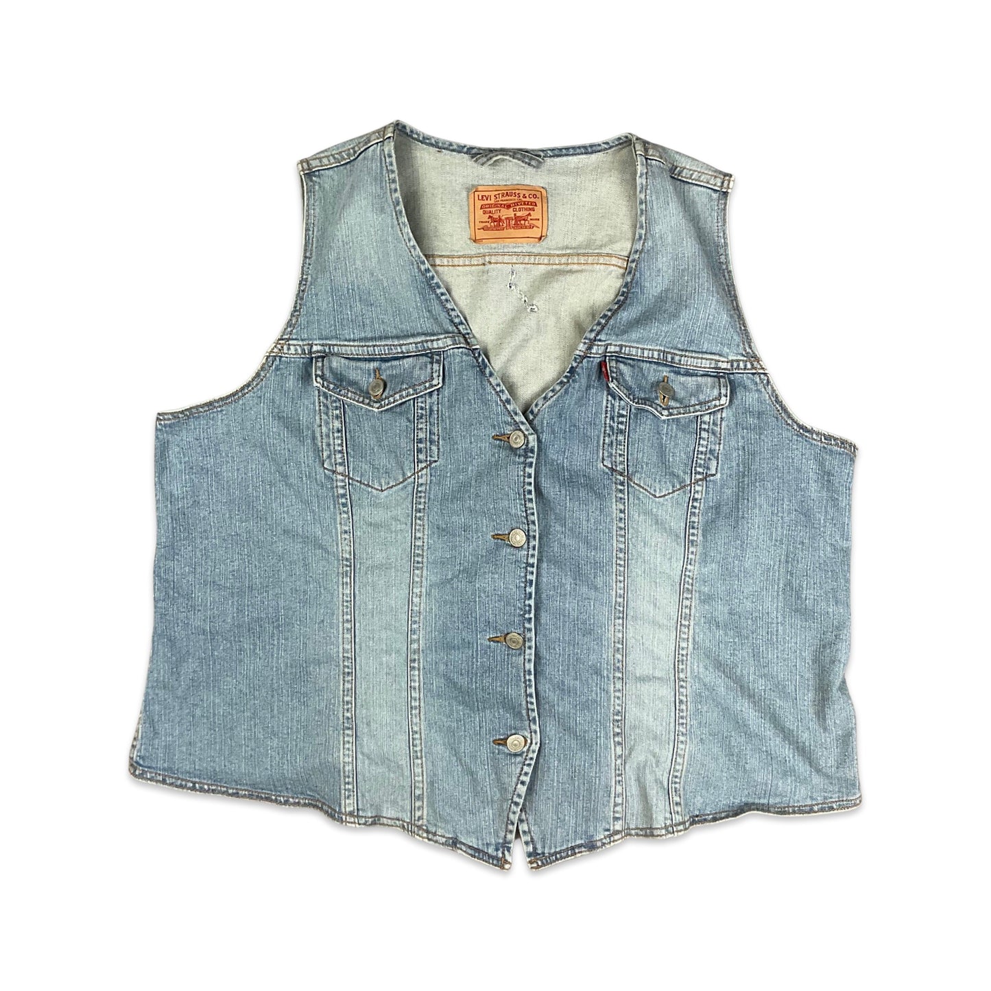Vintage Levi's Distressed Stonewash Denim Waistcoat 18 20