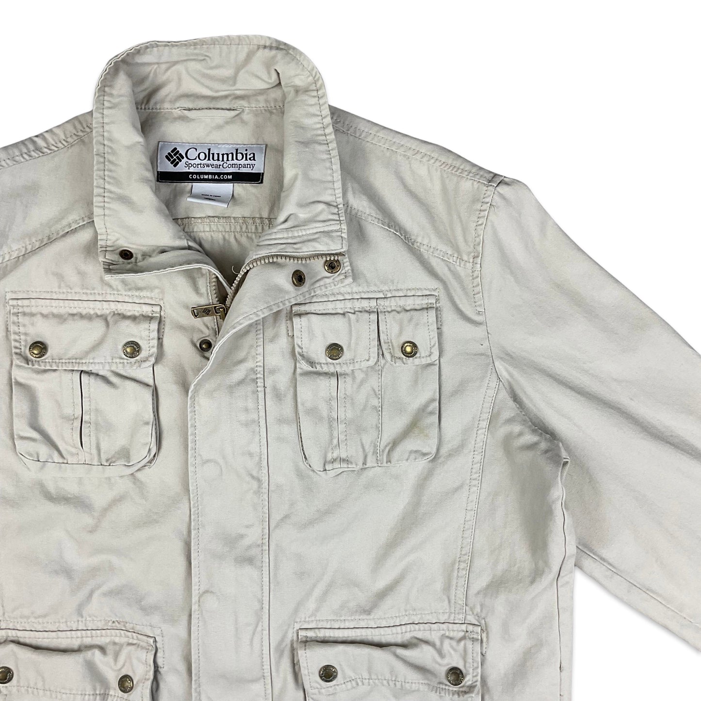 Columbia Beige Canvas Jacket L XL