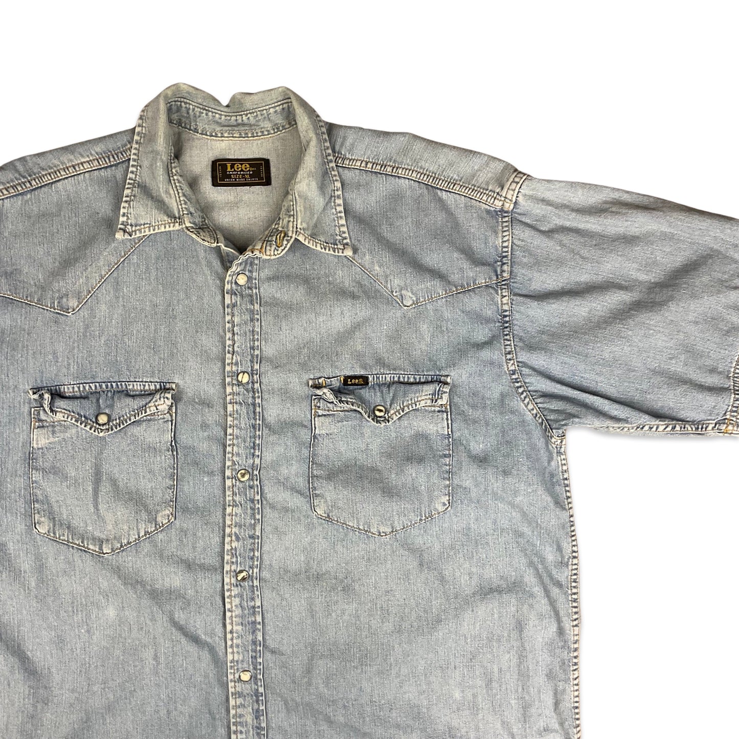Vintage 70s 80s Lee Blue Denim Shirt L XL