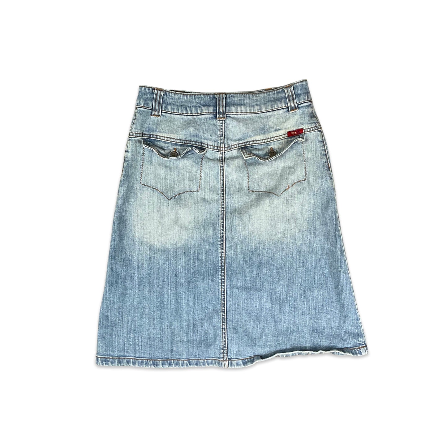 90s Y2K Blue Denim Button-up Midi Skirt 10