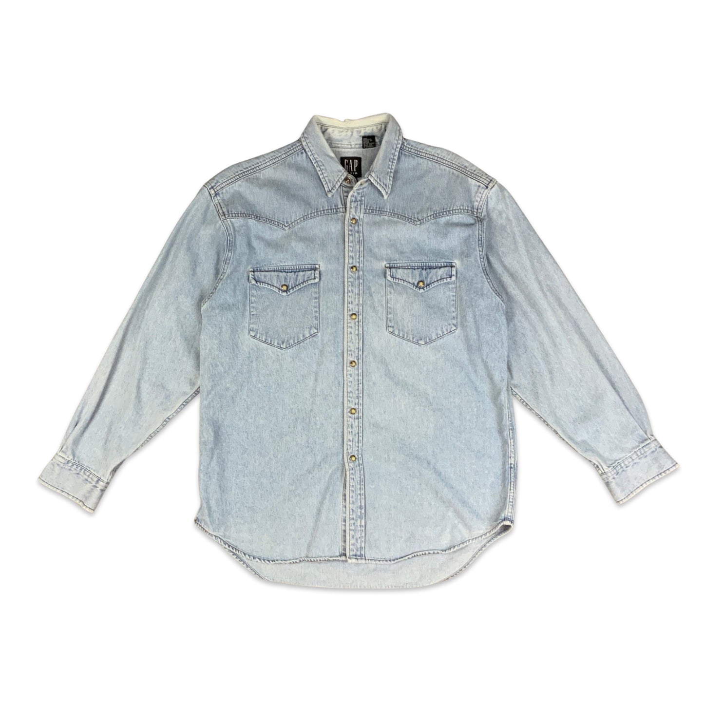 Vintage GAP Light Blue Stonewash Denim Shirt M L