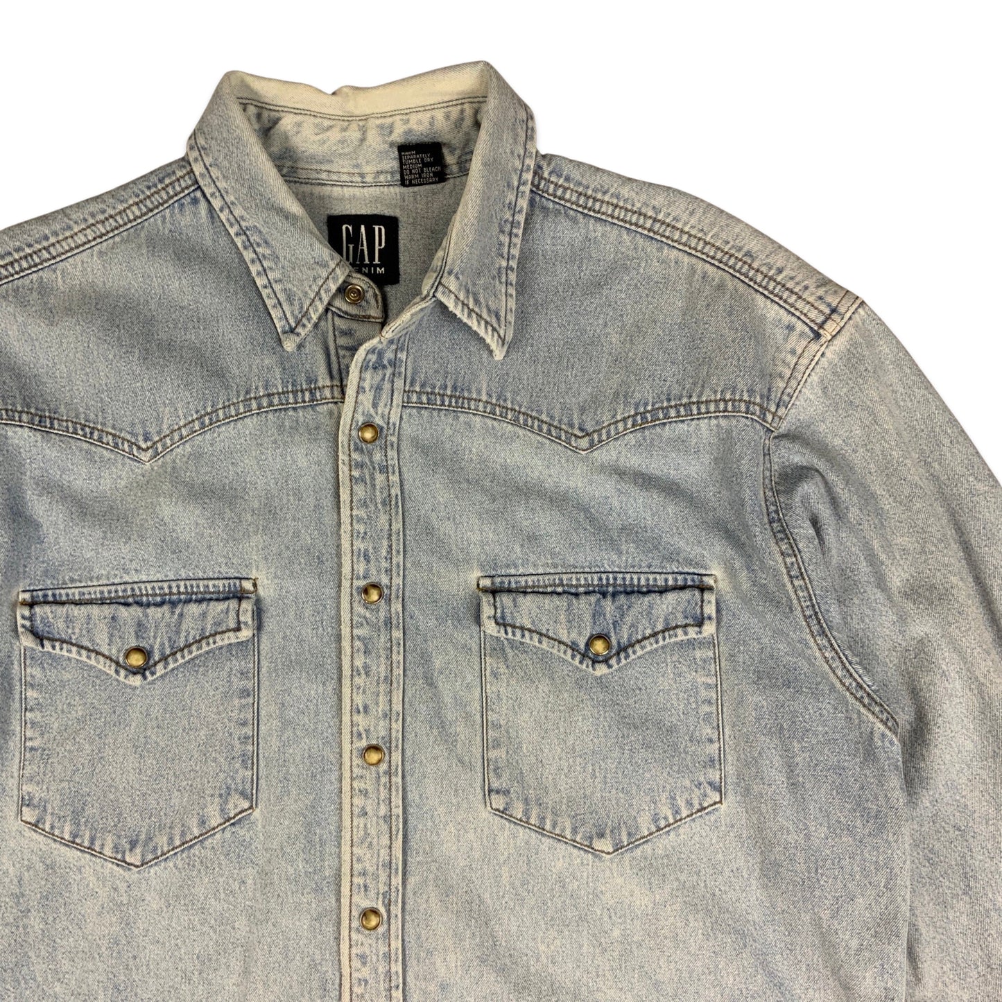 Vintage GAP Light Blue Stonewash Denim Shirt M L