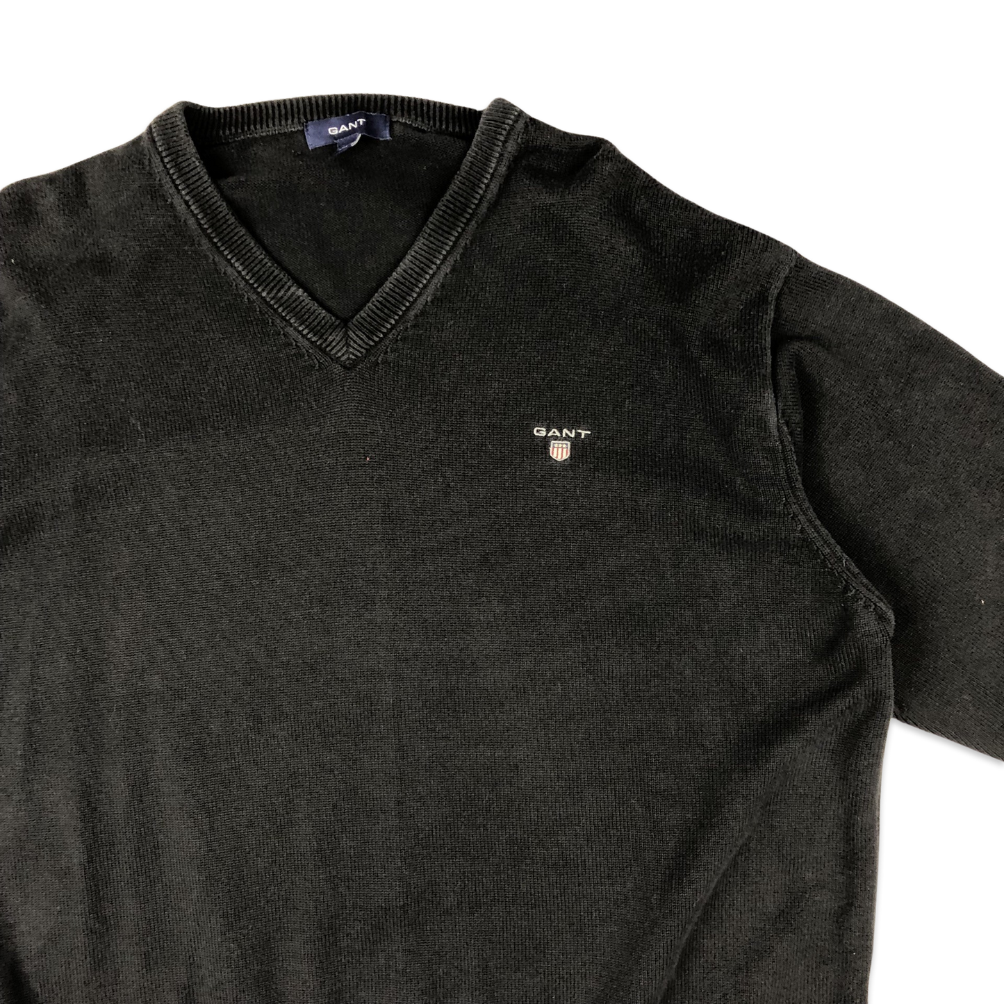 GANT Black V Neck Knit Jumper XL
