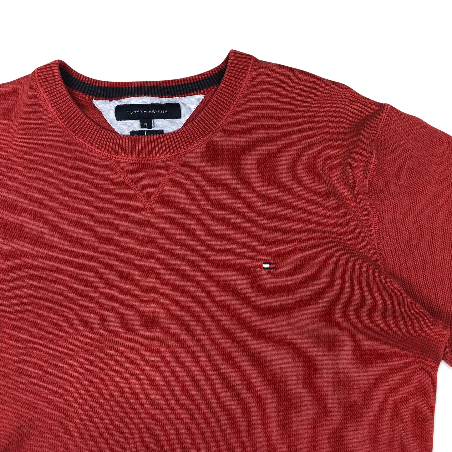 Tommy Hilfiger Knit Jumper Crew Neck Red M L