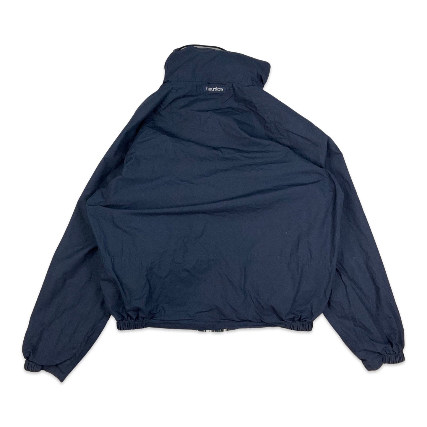 Vintage Nautica Plaid Navy Hooded Windbreaker XL 2XL 3XL Reversible