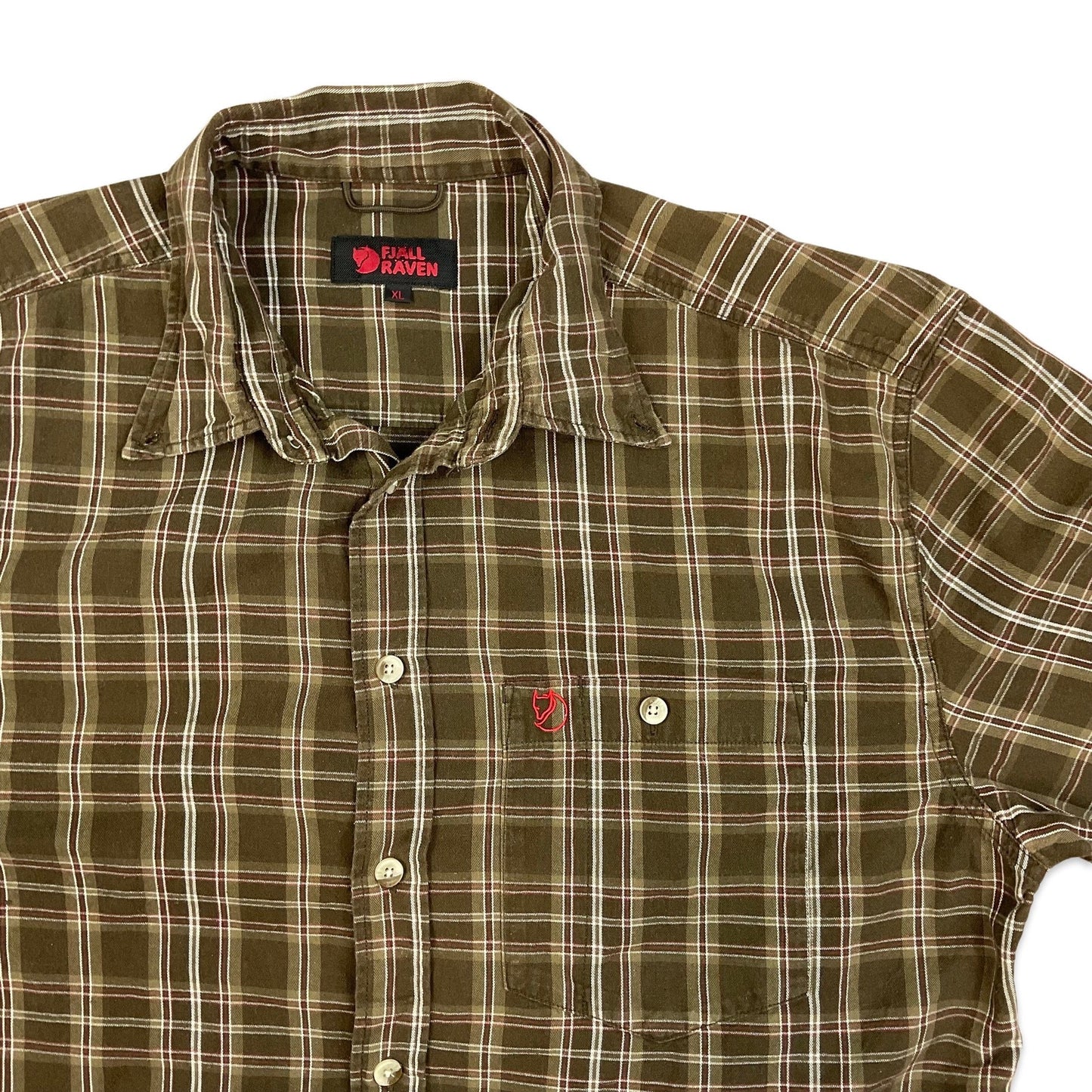 Fjallraven Brown Plaid Flannel Shirt L XL