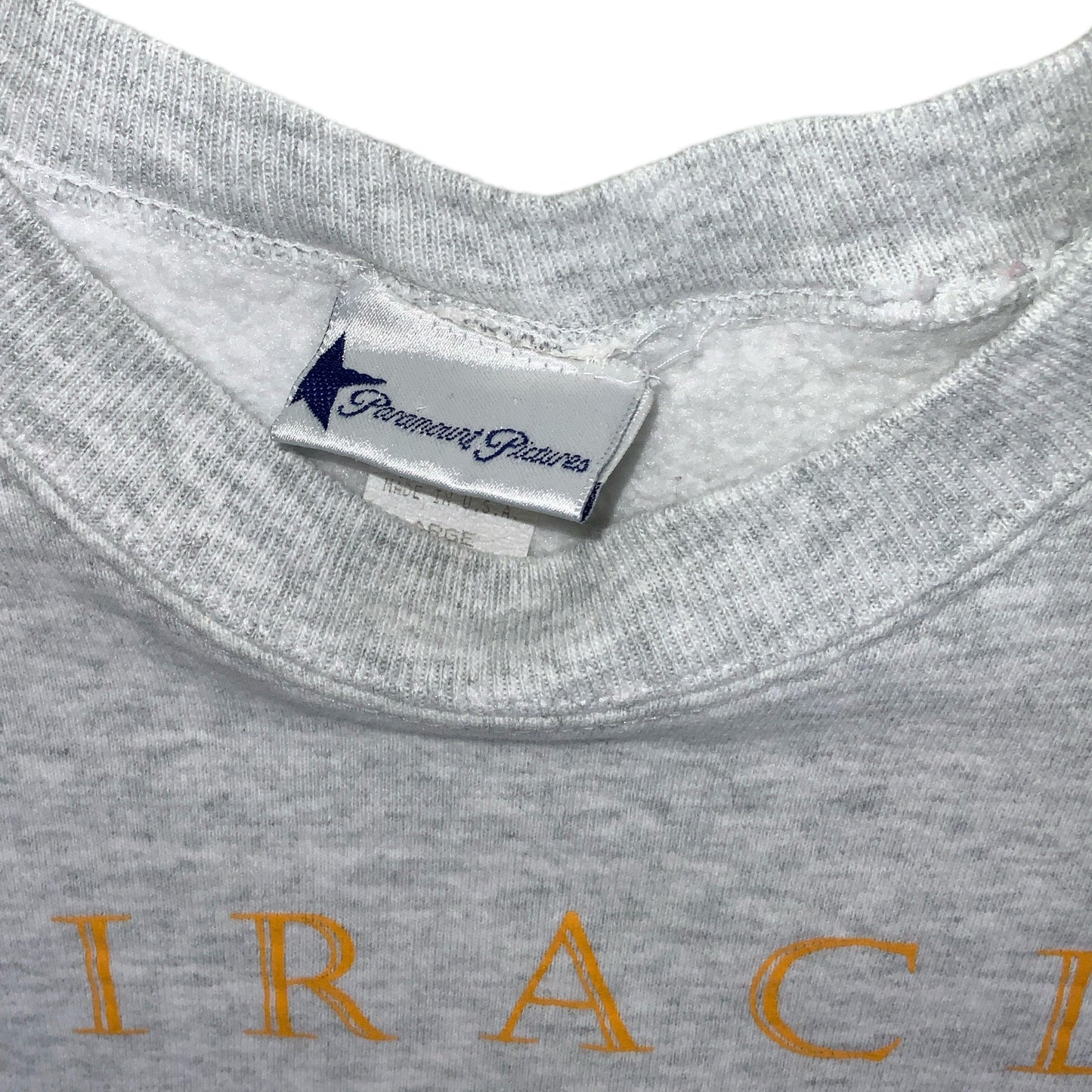 Vintage 90s 'Paramount Pictures' Grey Forest Gump Bench 'Miracles Happen Everyday' Graphic Sweatshirt S M