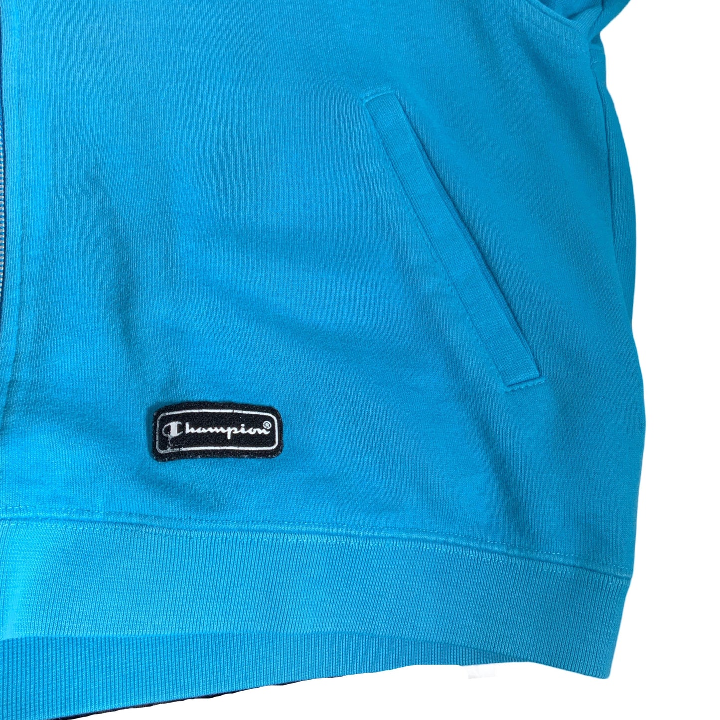 Vintage 90s 'Champion' Blue Grey Zip-Up Hoodie S M