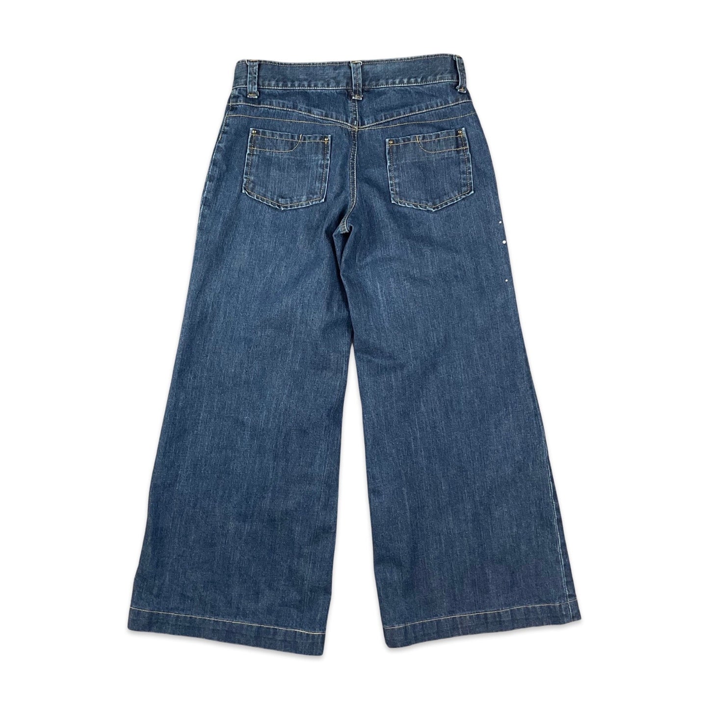 Y2K Japanese Blue Wide Leg Diamanté Jeans 12