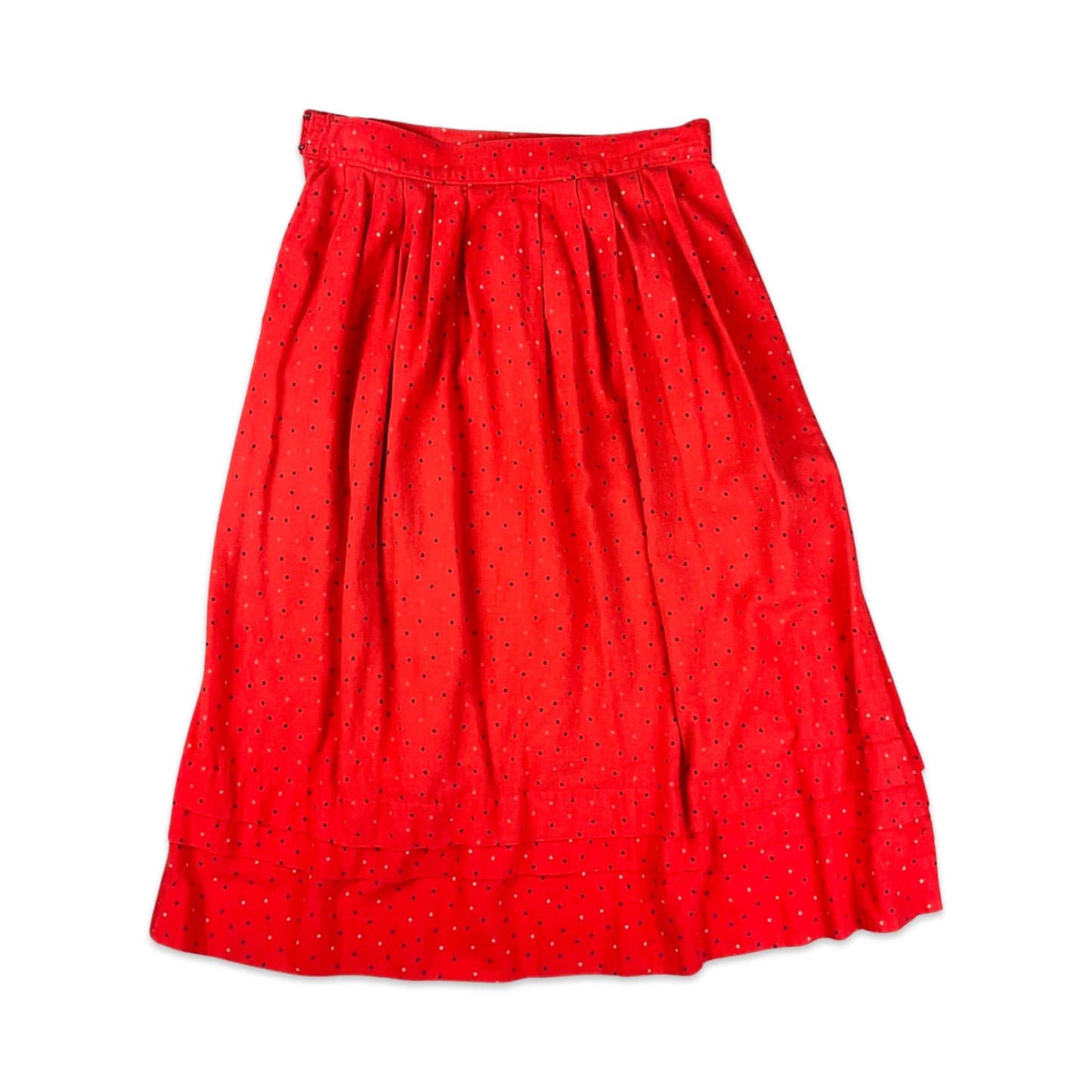 Vintage Red Star Print Midi Skirt 8