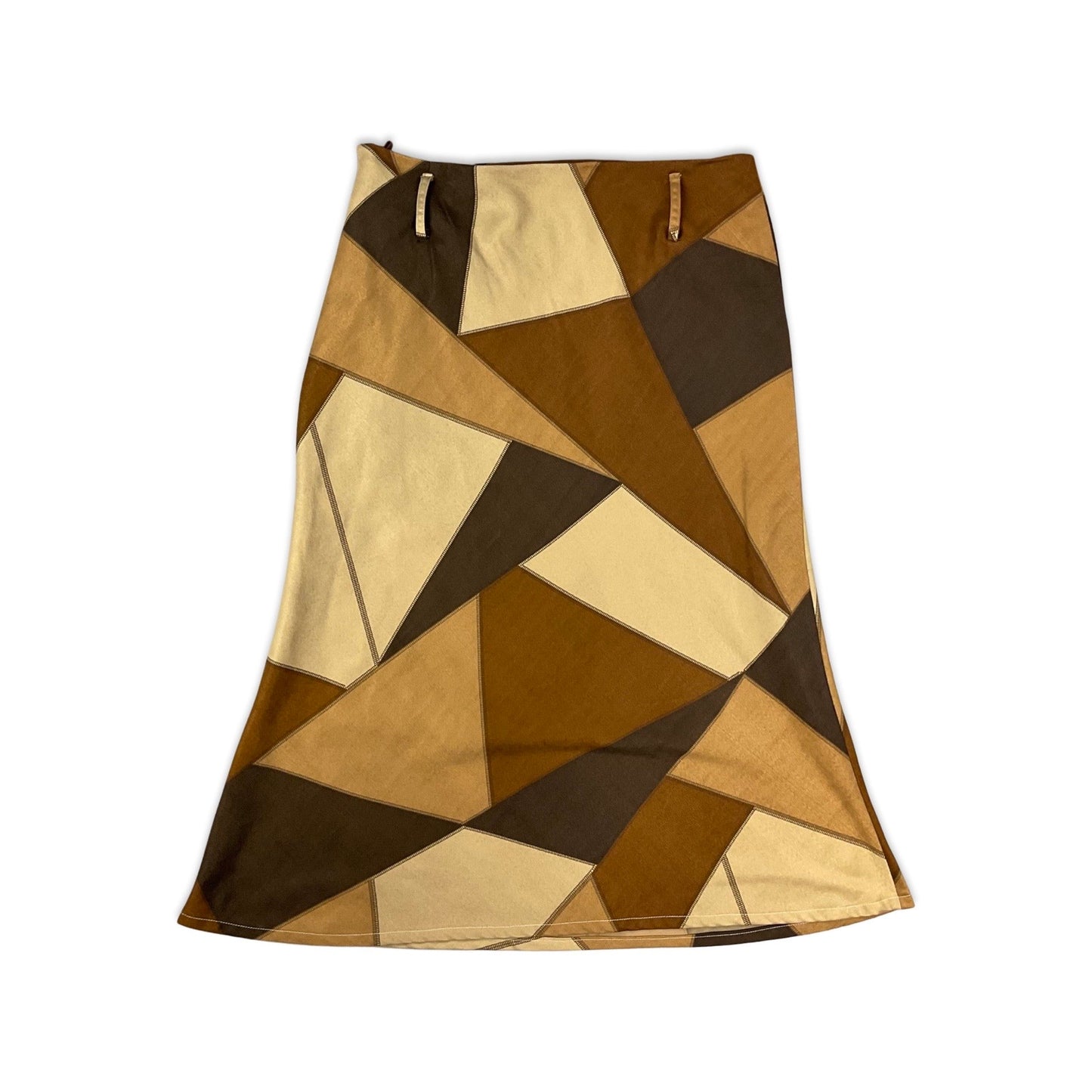 Vintage Brown Patchwork Maxi Skirt 14