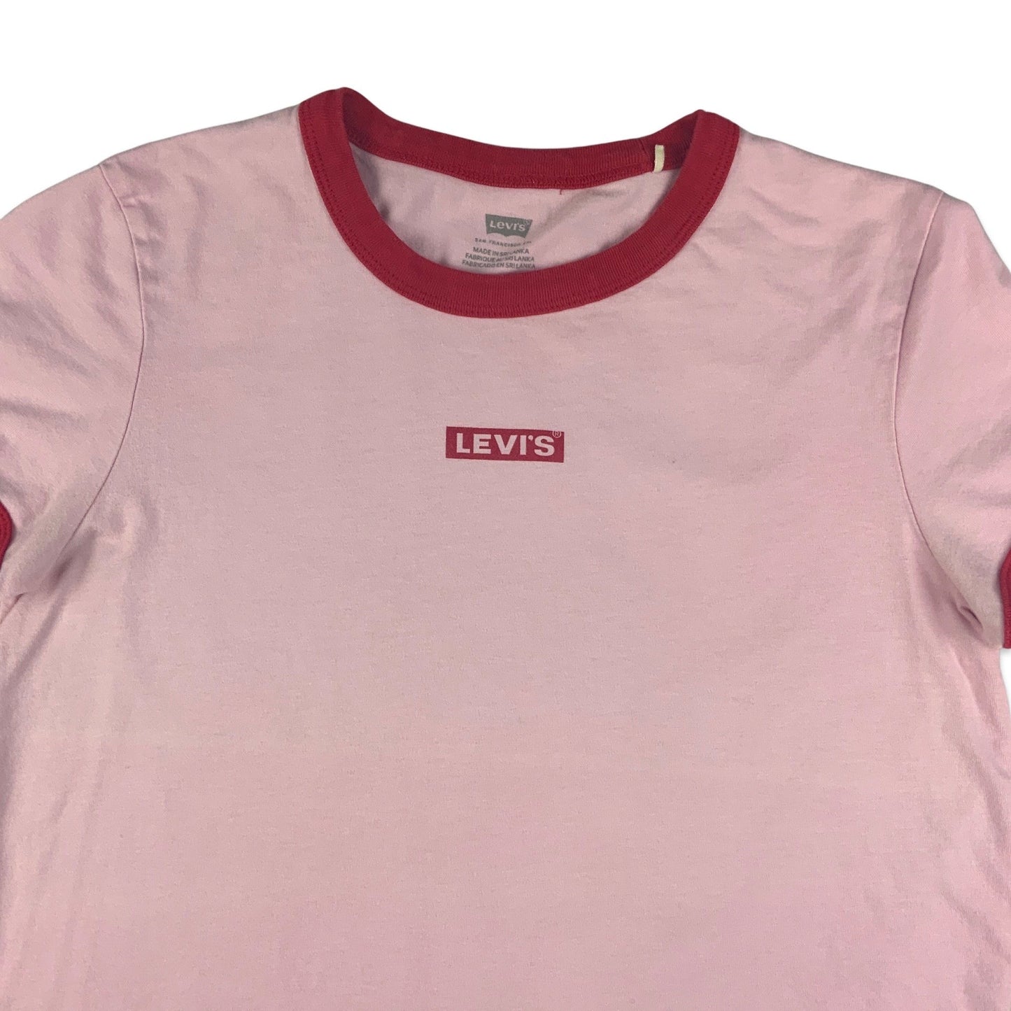 Vintage Levis Pink & Red Ringer Tee T-Shirt 6 8