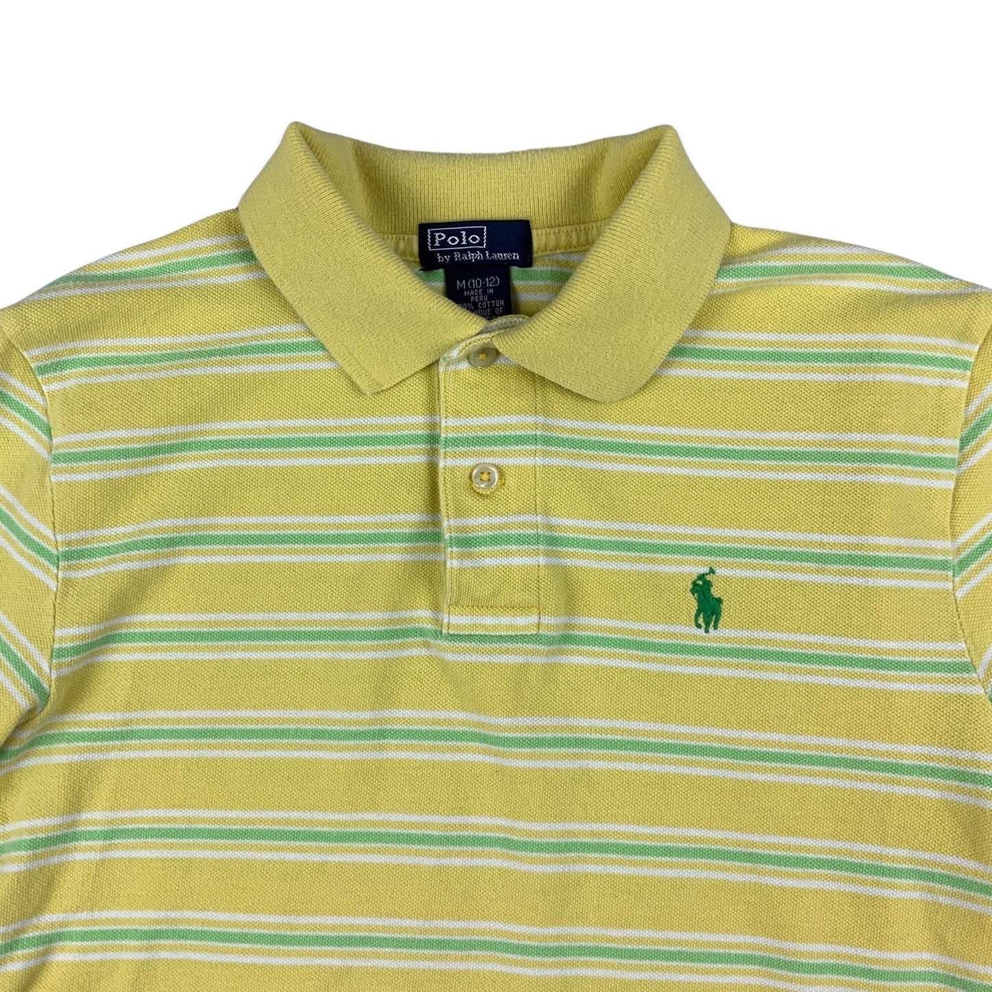 Vintage Ralph Lauren Yellow & Green Stripe Polo Shirt 4 6