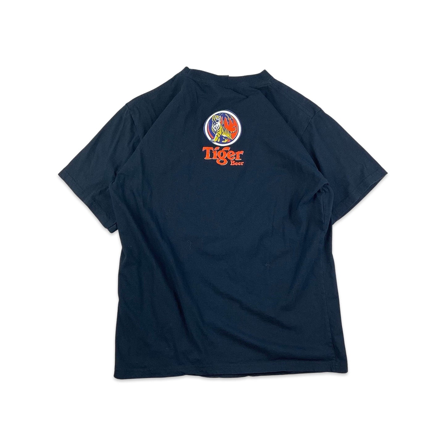Vintage Tiger Beer Navy Graphic Tee T-Shirt S M