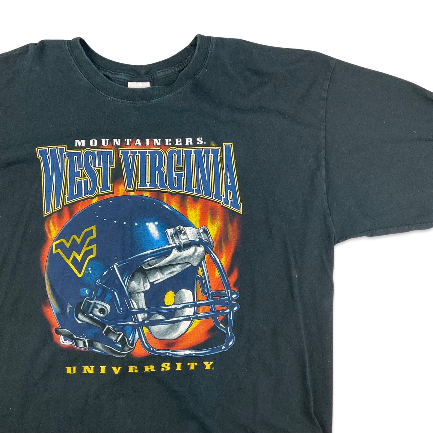 Vintage West Virginia Mountaineers Black Graphic Tee T-Shirt XL XXL
