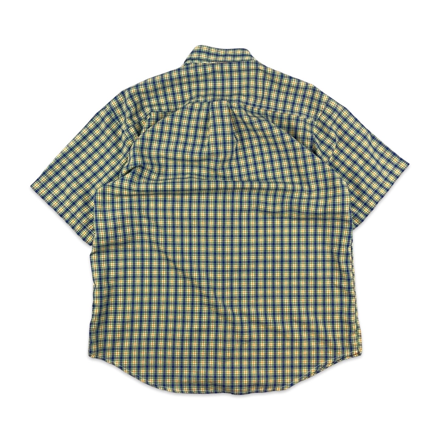 Vintage 80s Ralph Lauren Yellow & Blue Plaid Shirt L XL