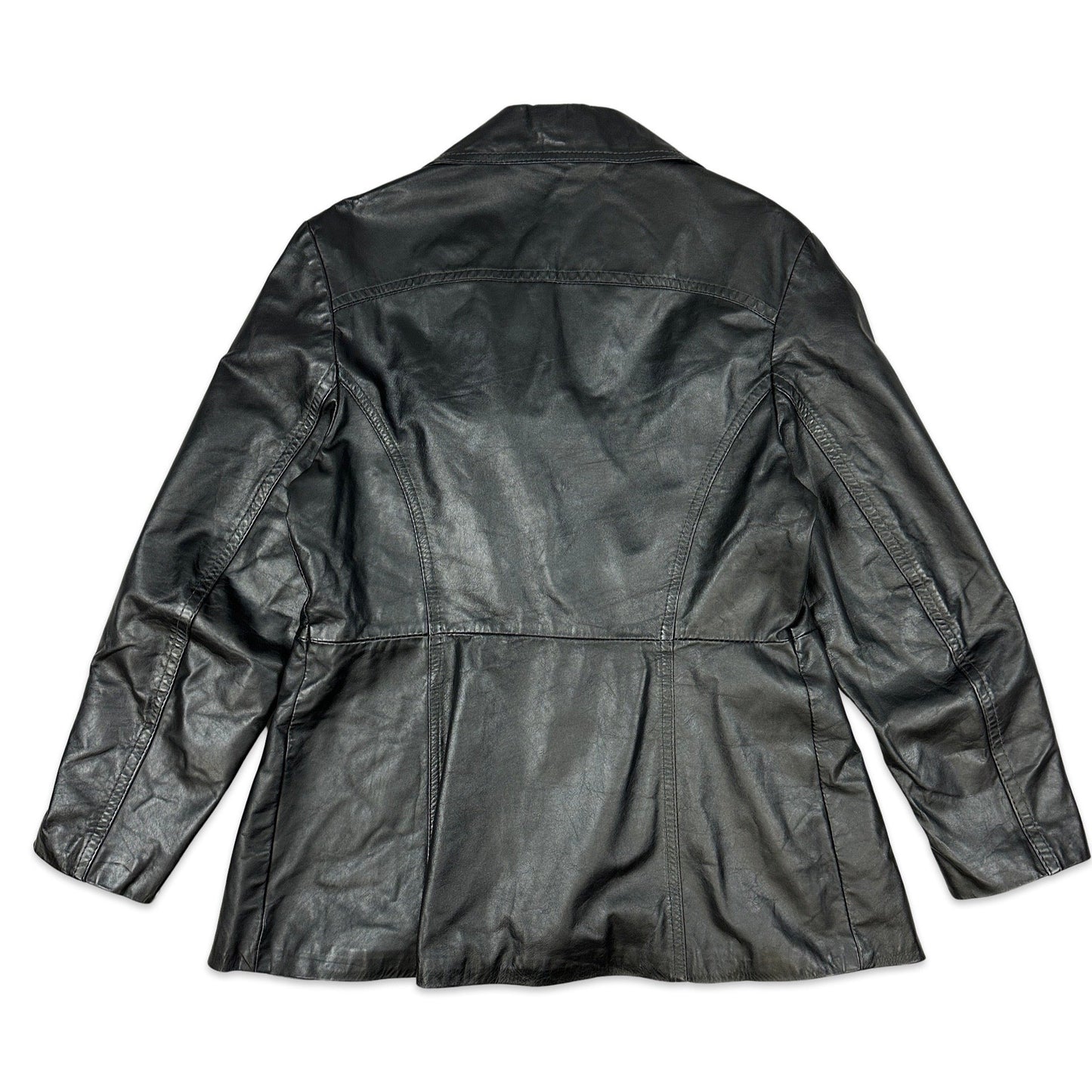 Vintage 70S Ladies Black Leather Jacket 16
