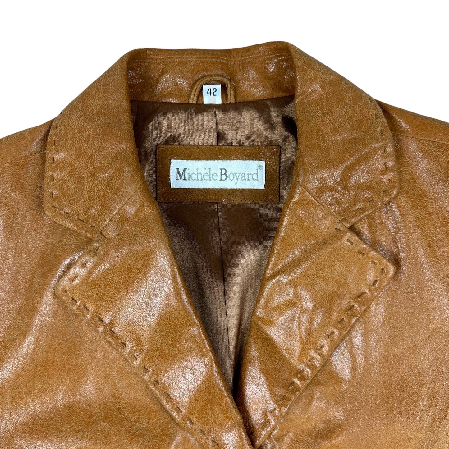 Y2K Tan Ladies Leather Jacket 14