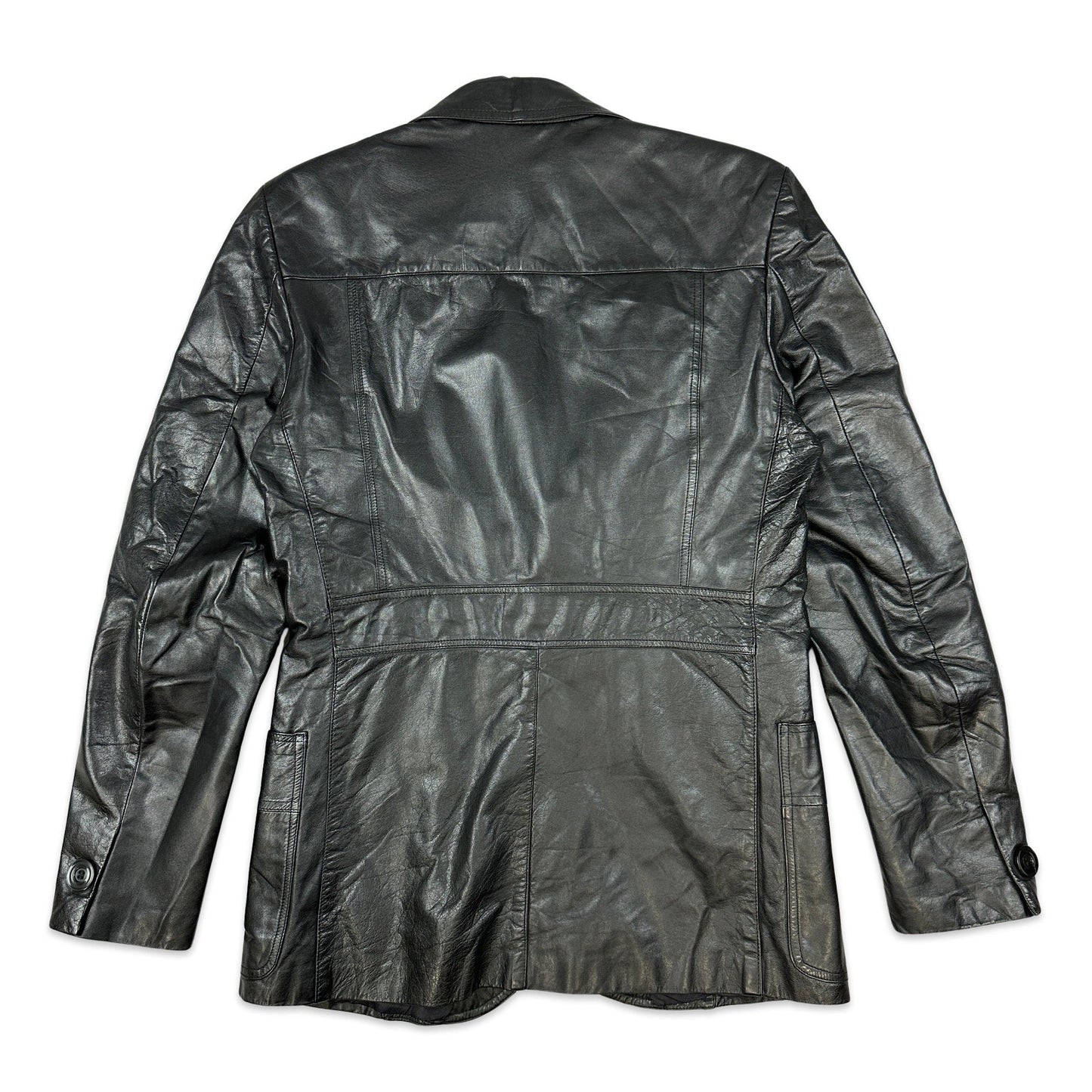 Vintage Black Leather Blazer 10