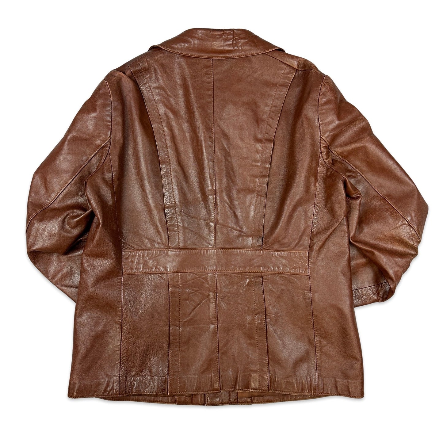 80s Vintage Brown Leather Jacket L